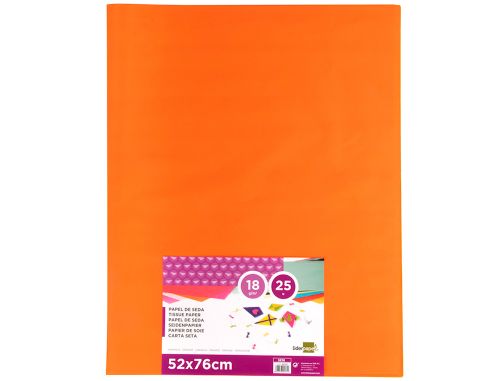 Papel seda liderpapel 52 x 76 cm 18 gr laranja embalagem de 25 folhas , Liderpapel , 22231 , 8423473222311